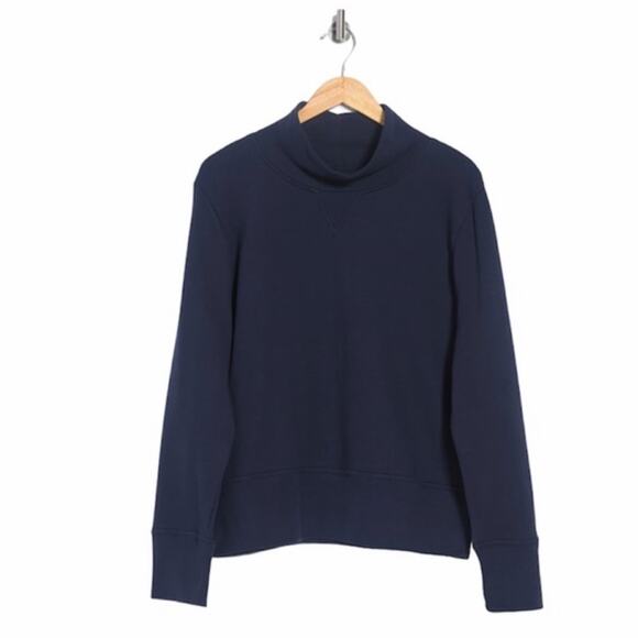 Madewell Turtleneck Sweatshirt In Deep Navy-S - Picture 3 of 6